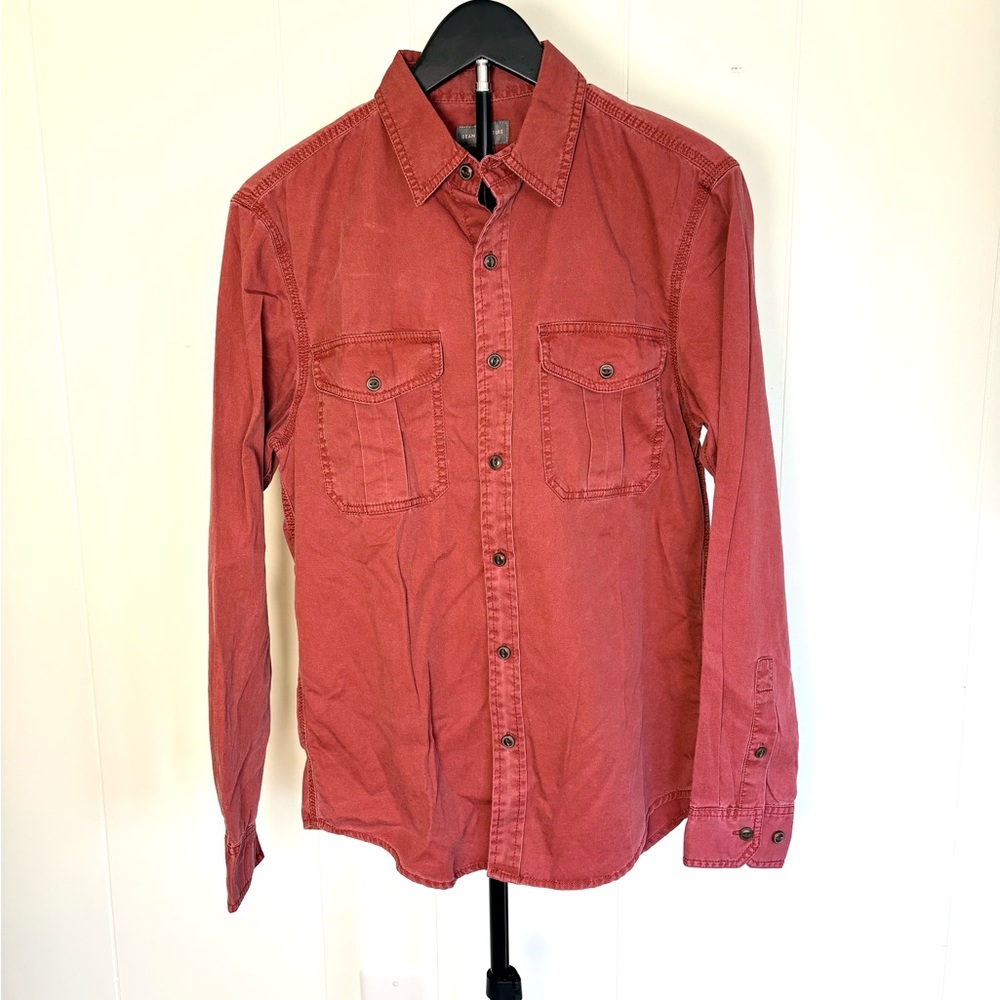 LL Bean Men’s Signature Soft Poplin Shirt Washed Red Size Small NWT Hiking